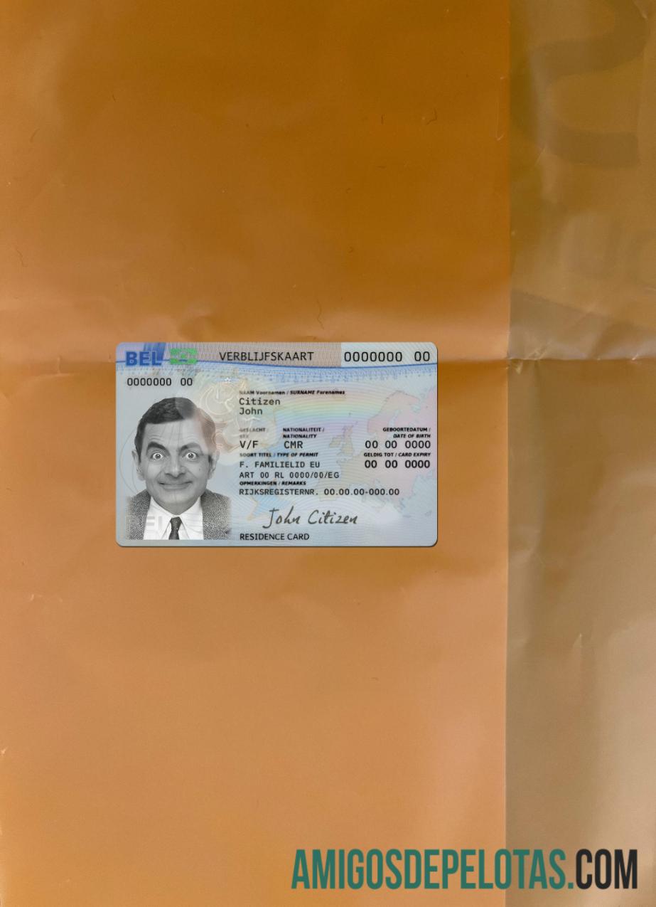 Cartão de autorização de residência na Bélgica Photolook Front amostra